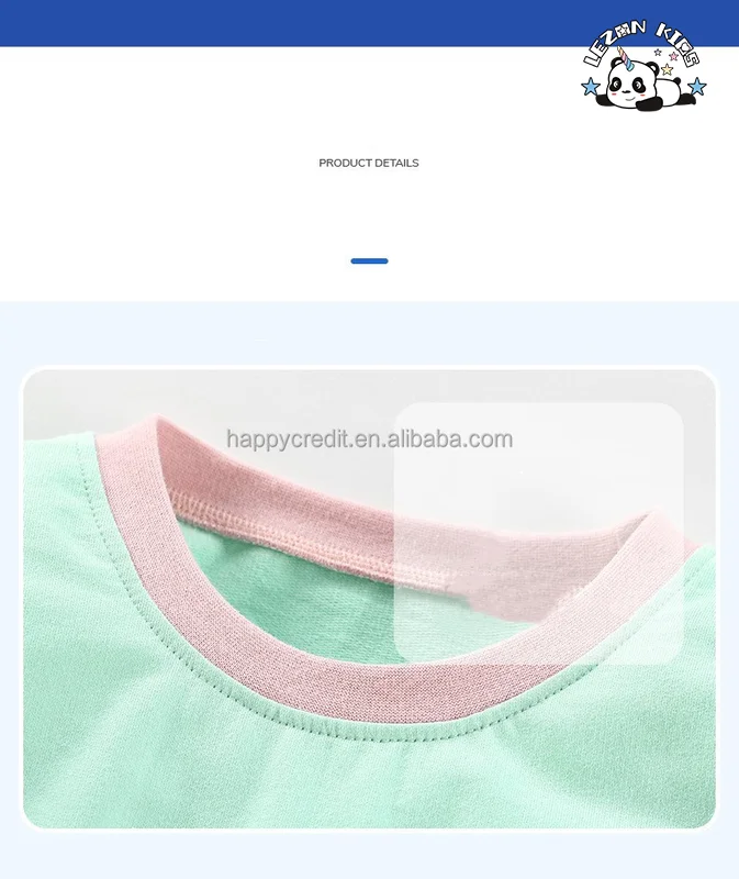 LEZONKIDS - Customizable Casual Cartoon Printed Color Block 2 Piece Tracksuit Girls Clothing Sets for Spring
